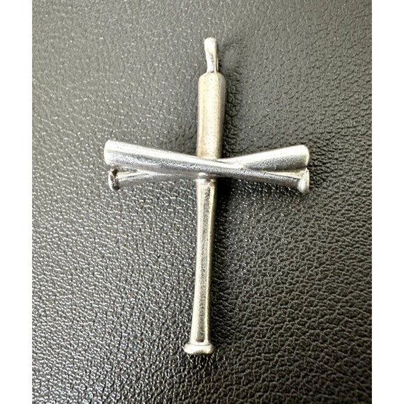 Crossed Baseball Bats Cross Pendant Sterling Silver 925 - by All In - Picture 1 of 4